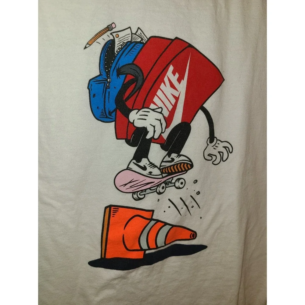 The Nike Tee‎ Skateboarding Back To School Logo Size Lg White Nike Schoolboy